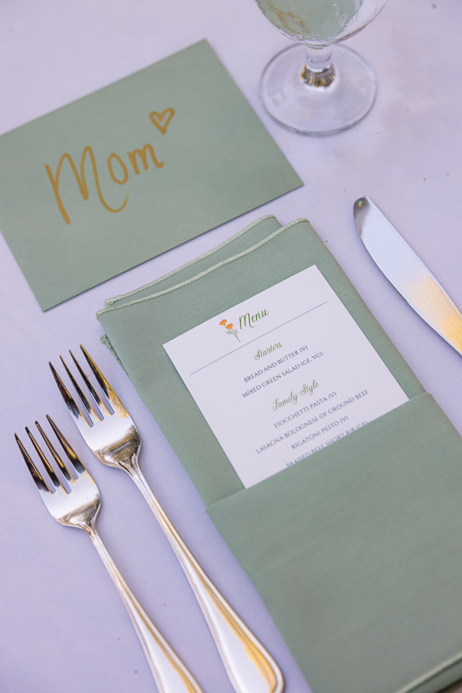 sage green outdoor table setting