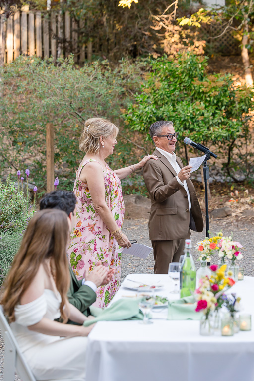 parents of the groom giving a great dinner toast