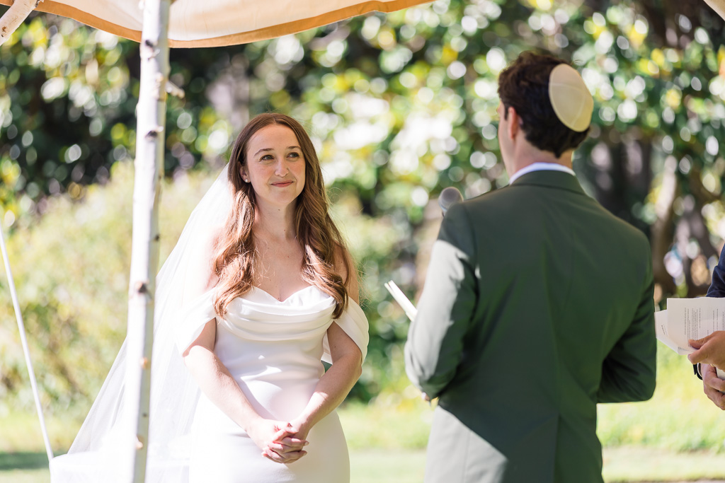 bride looking cute during ceremony