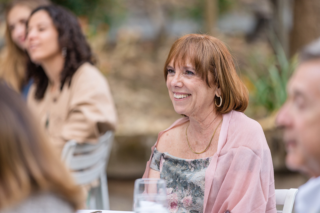family member sitting at dinner table