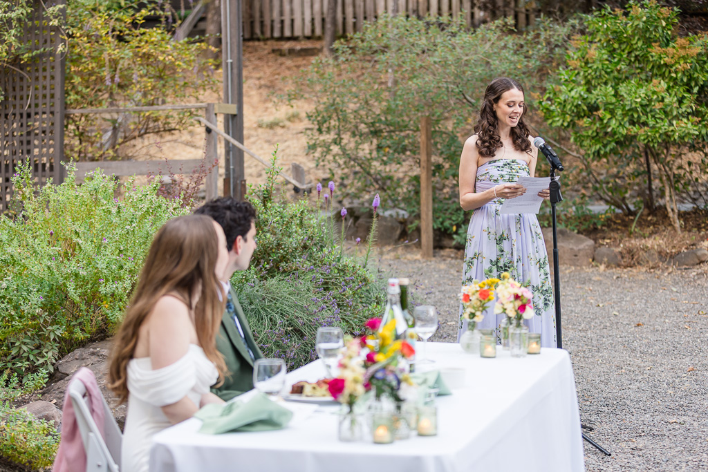 maid of honor giving a speech