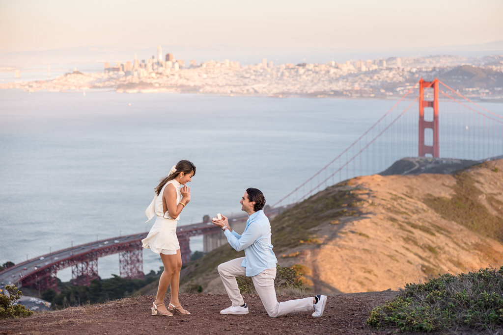 marriage proposal over the Golden Gate Bridge