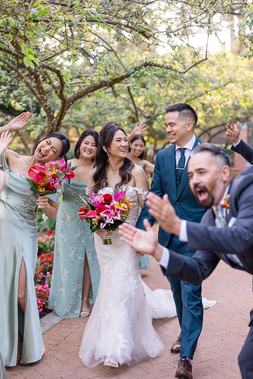 photo of the wedding party at Shakespeare Garden