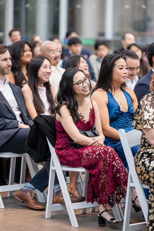 friends/guests seated at the ceremony