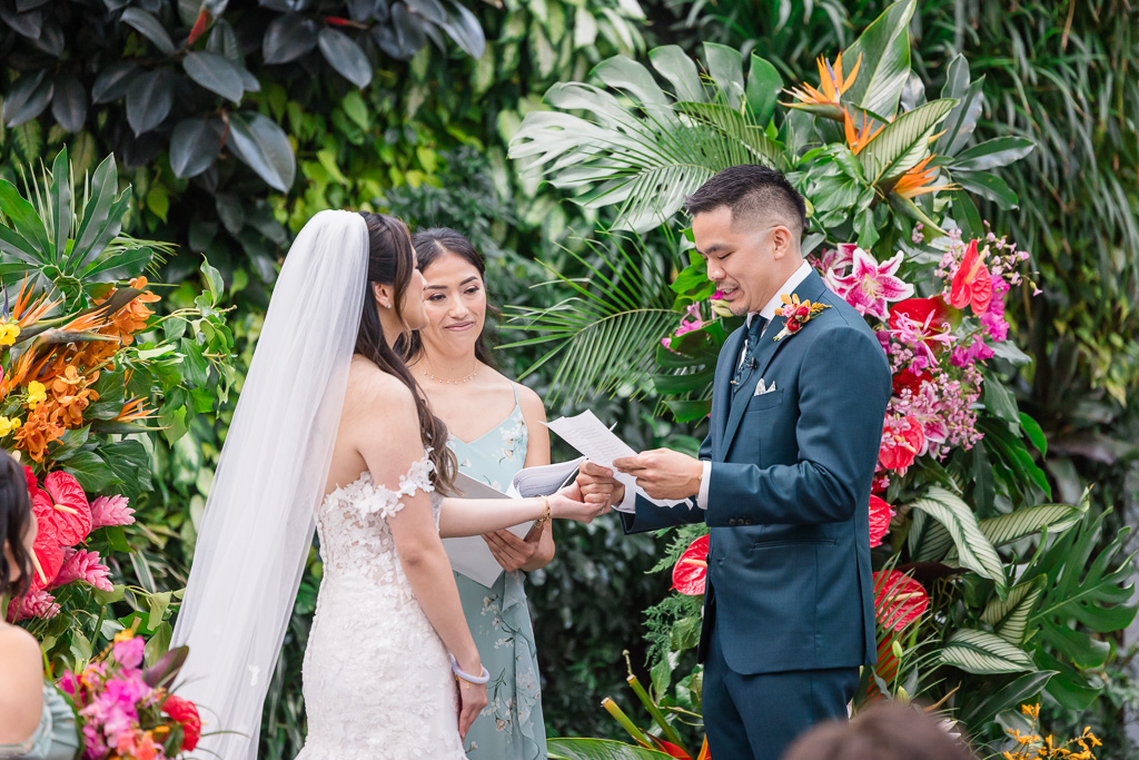 groom's personal handwritten wedding vows