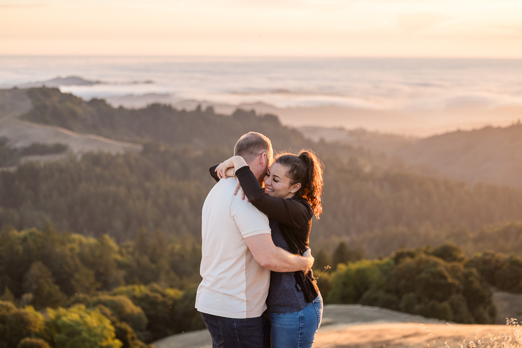 engagement photos on top of the mountains