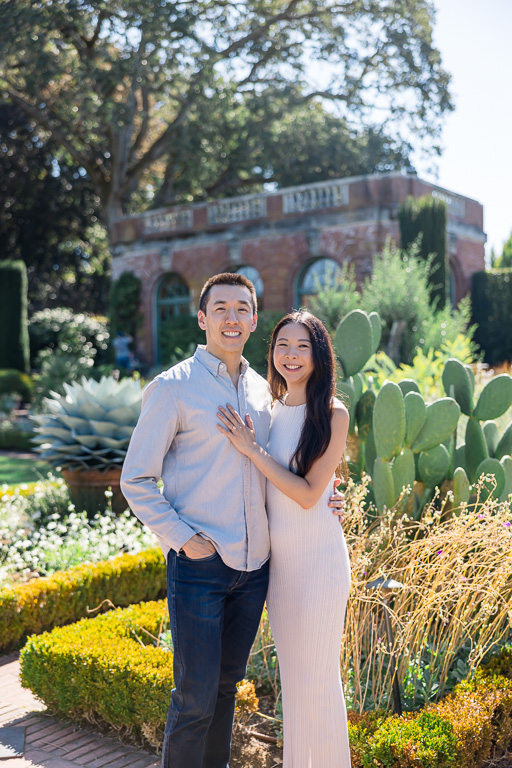 engagement photos at Filoli Gardens in the morning