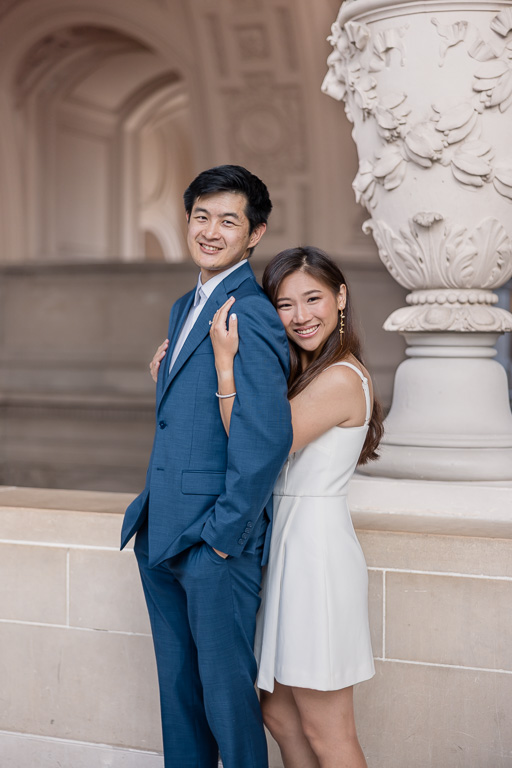 cute photo of couple at City Hall