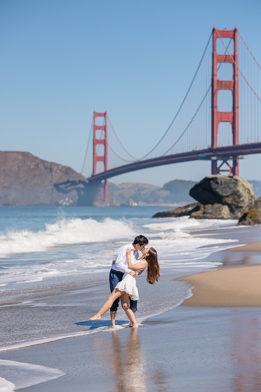 Marshalls Beach casual engagement shoot