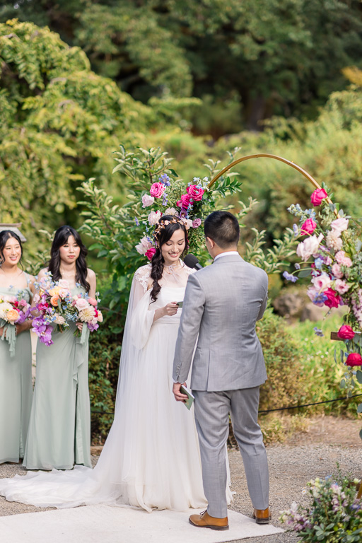 bride giving her vows to her groom