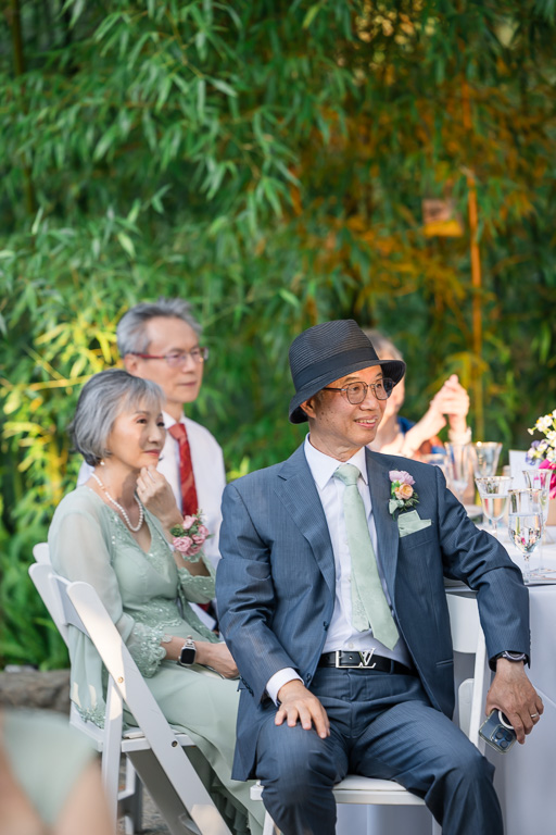 parents of the bride at the reception table