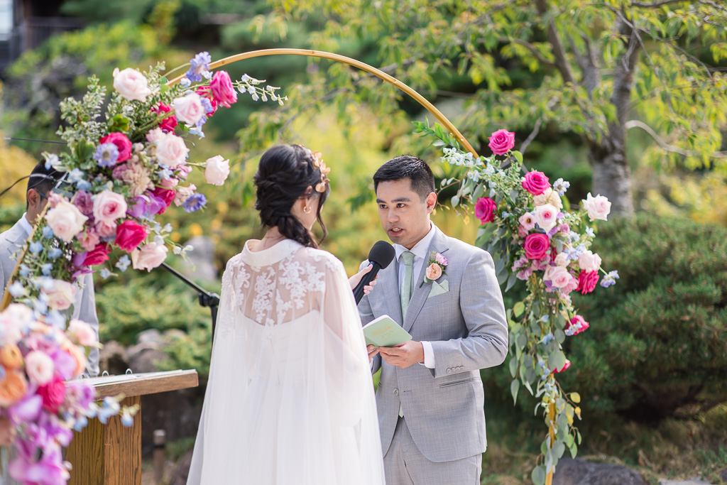groom speaking his vows
