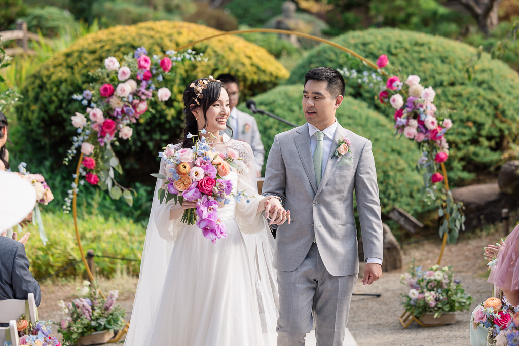 walking back up the aisle after ceremony