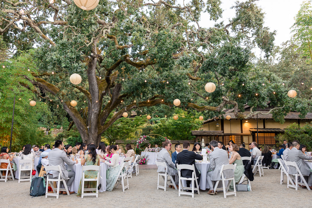 Hakone Gardens outdoor reception with paper lanterns