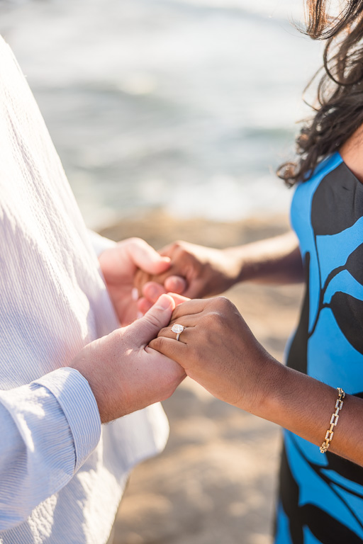 engagement photo showing off hands and rings