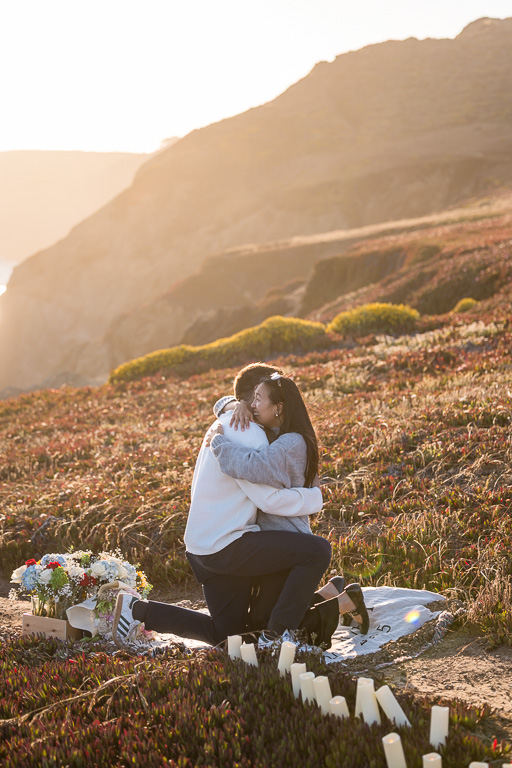 a big hug after proposal