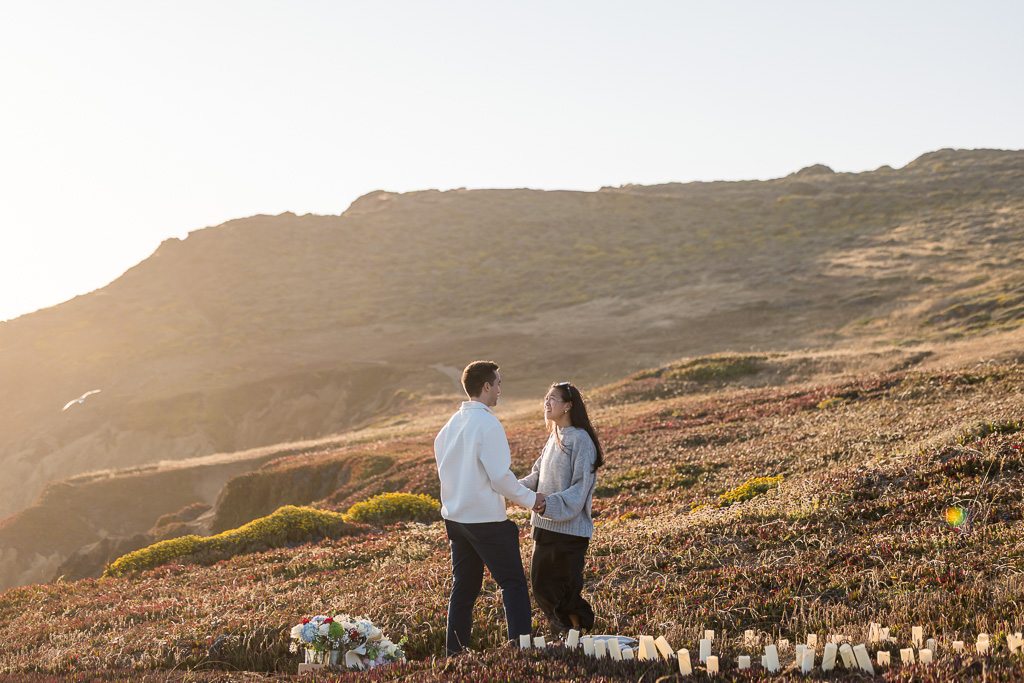 surprise proposal in the Marin Headlands