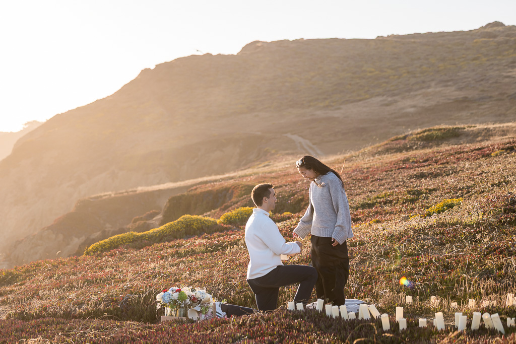 surprise proposal on the Rodeo Beach overlook