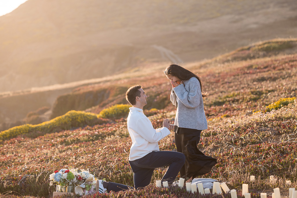 Rodeo Beach cliffs surprise proposal