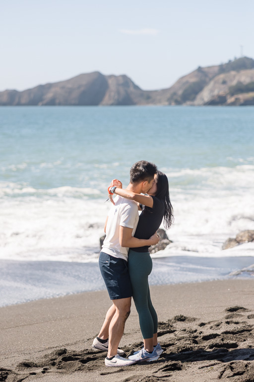 a hug and a kiss as she said yes