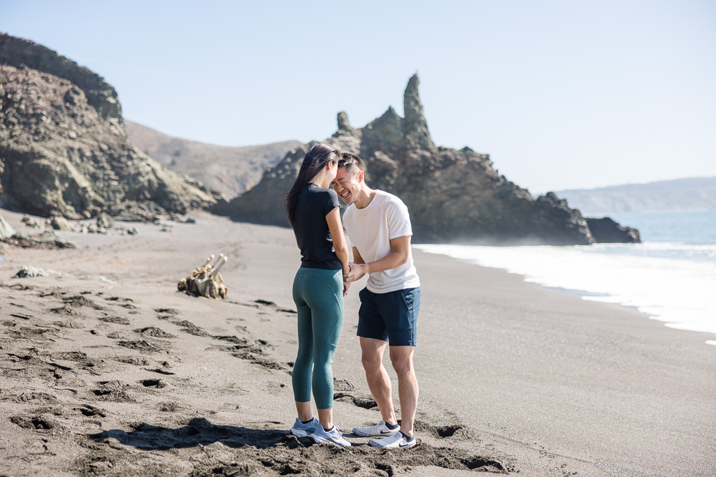 giving proposal speech on the beach