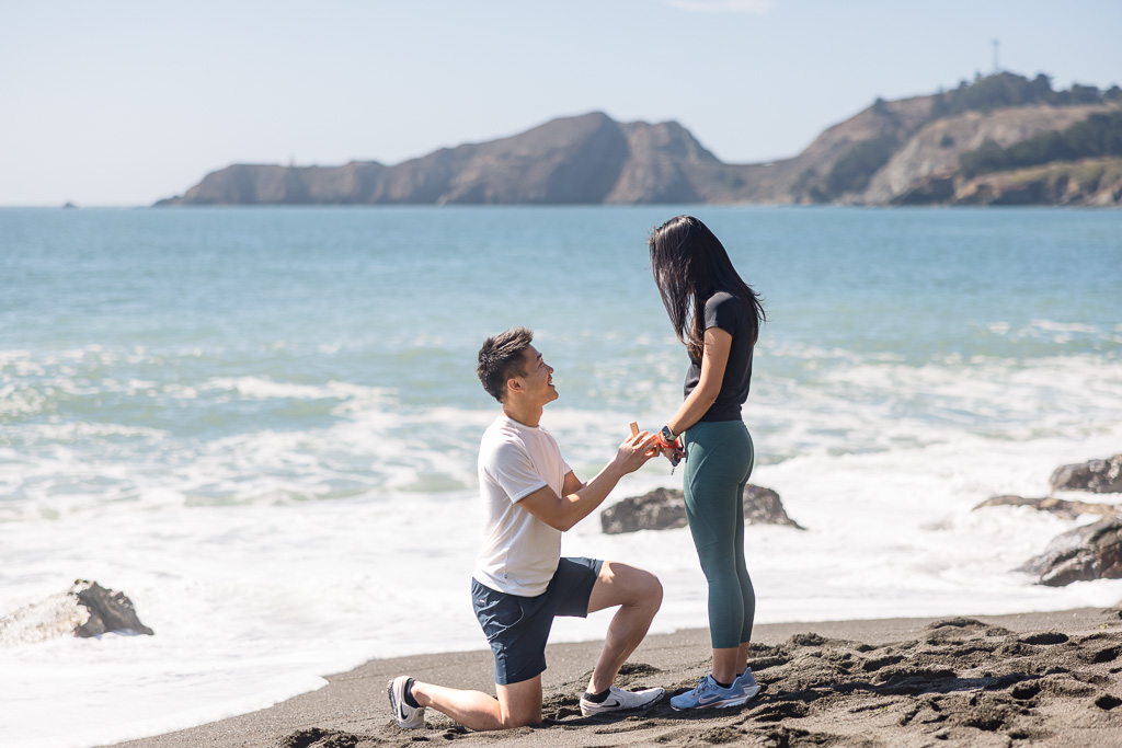 Marin County Black Sands Beach surprise proposal