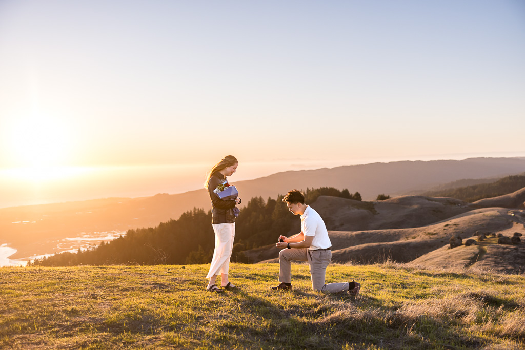 Mt. Tam beautiful sunset surprise proposal