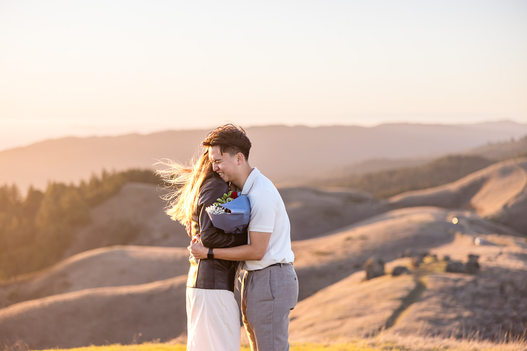 a romantic hugging moment