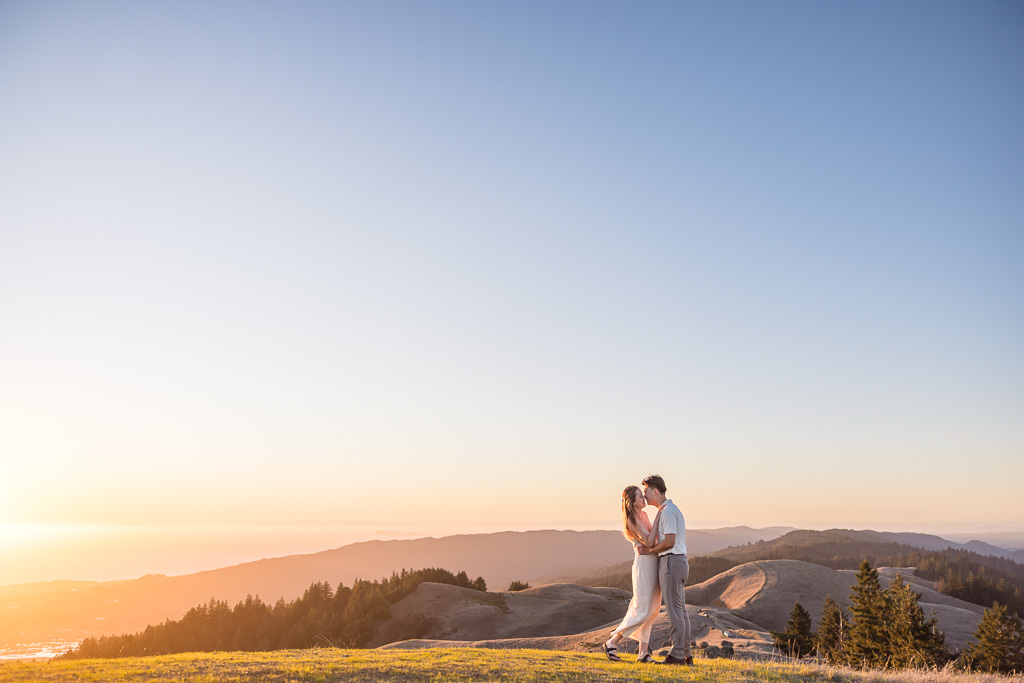 sunset engagement photos at Mt Tam