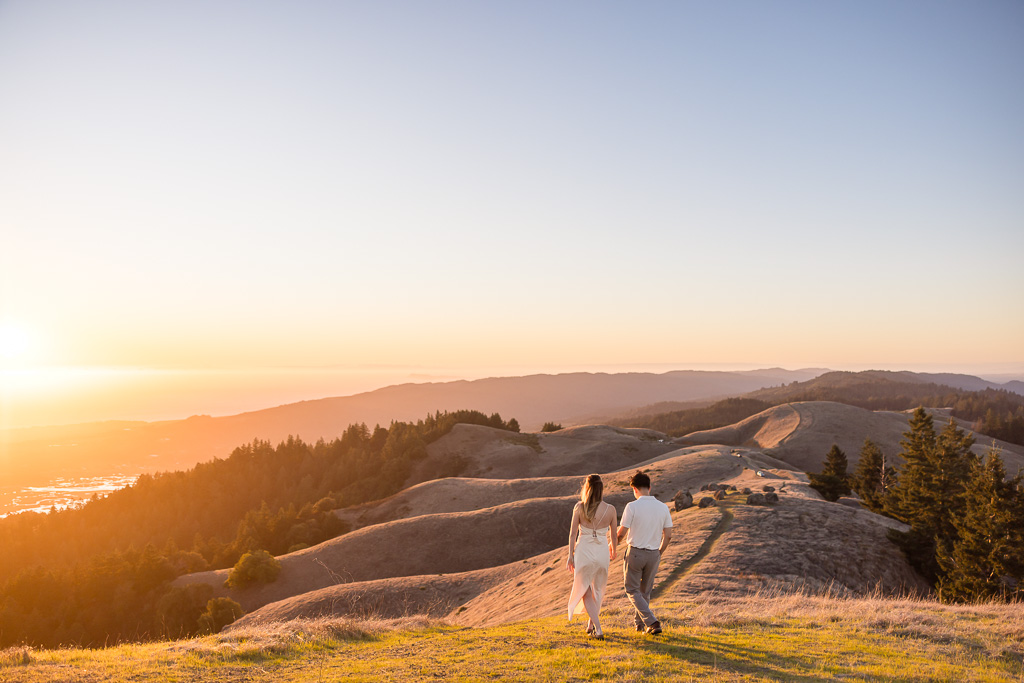 golden hour engagement photos at Mt Tam