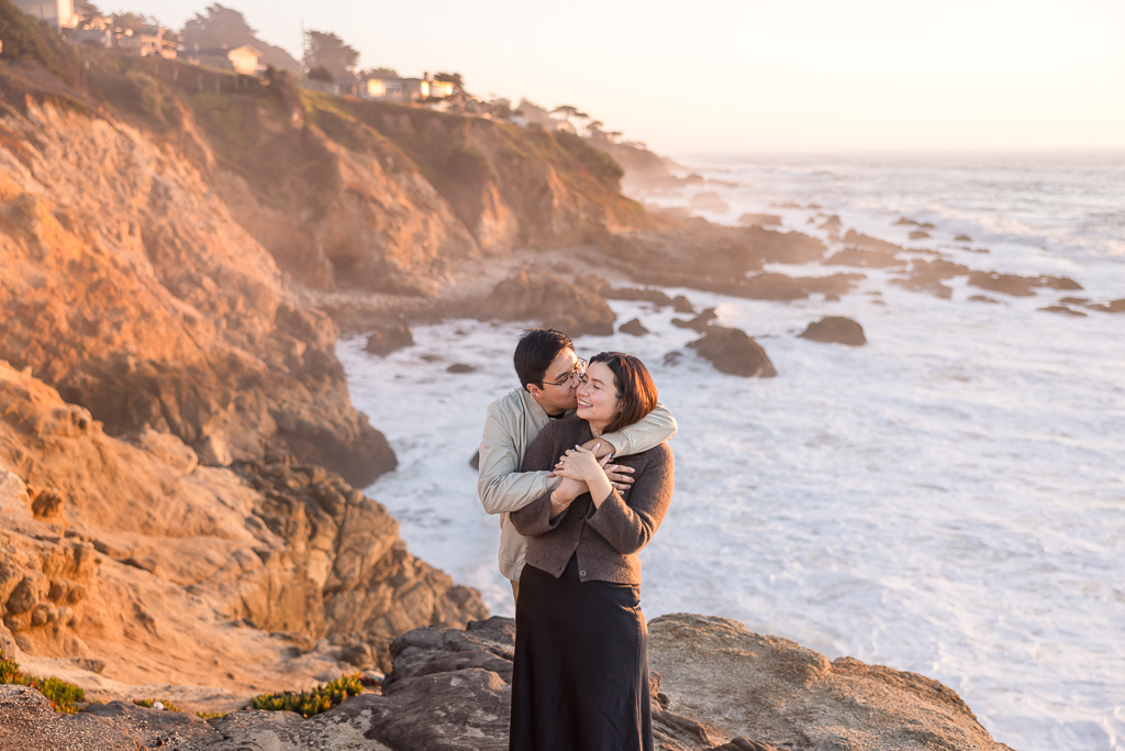 sunset engagement photos at Monara State Beach