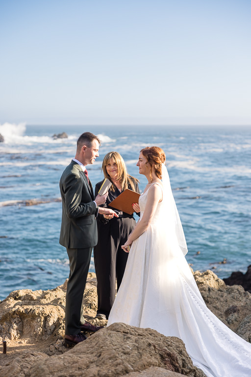 Big Sur Partington Cove vertical portrait California coastal elopement couple intimate wedding