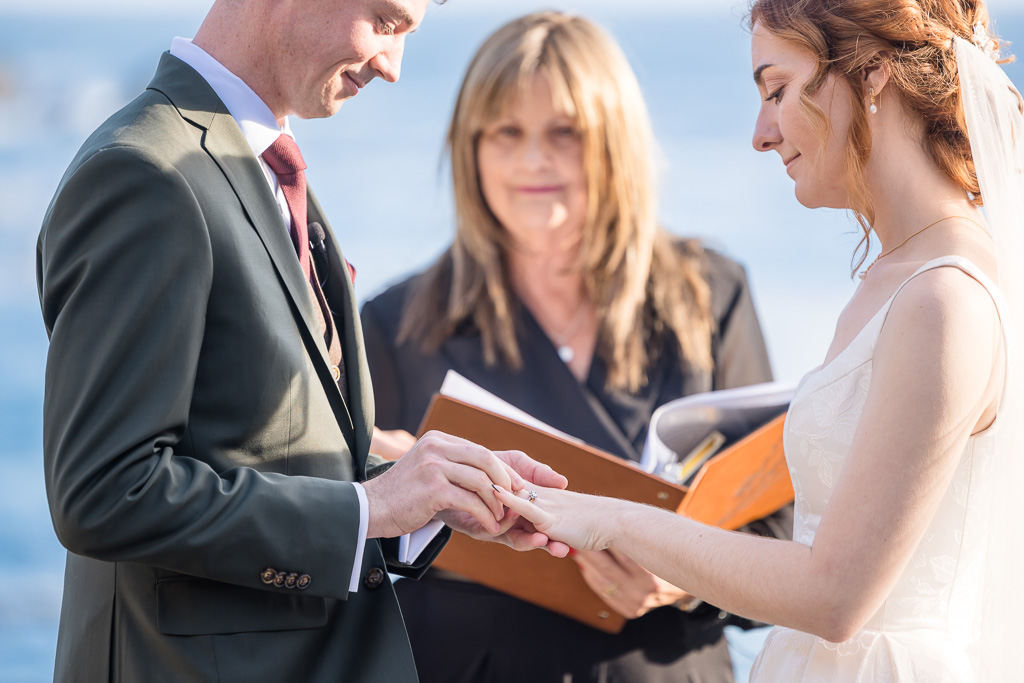 private elopement ceremony ring exchange