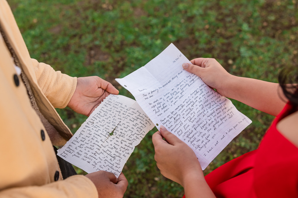 sentimental love notes shared during proposal