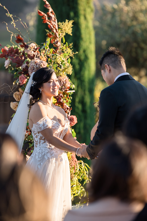 the bride during the ceremony