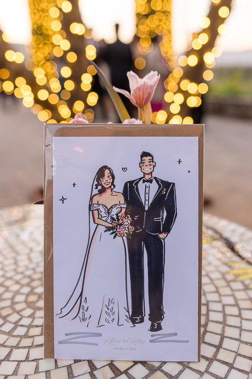 drawing of the bride and groom