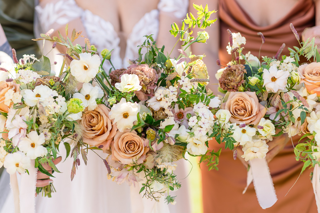 muted color floral bouquets