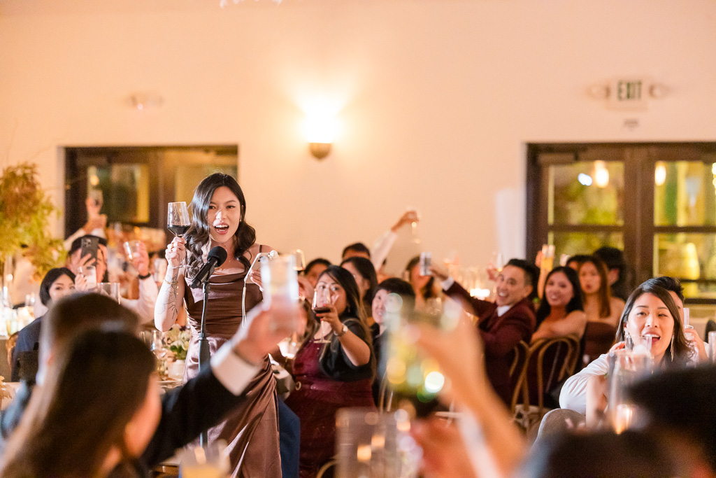 bridesmaid giving a speech
