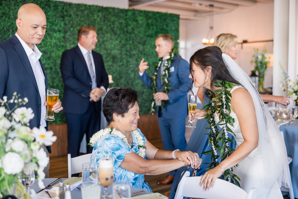 bride greeting an honored guest