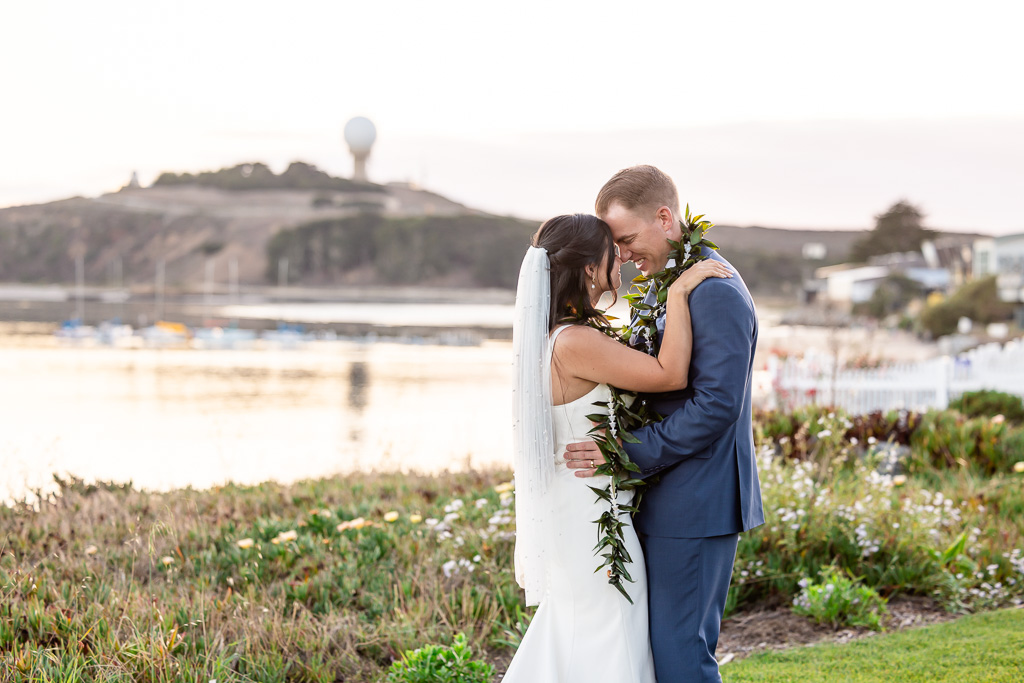 bride and groom in Half Moon Bay