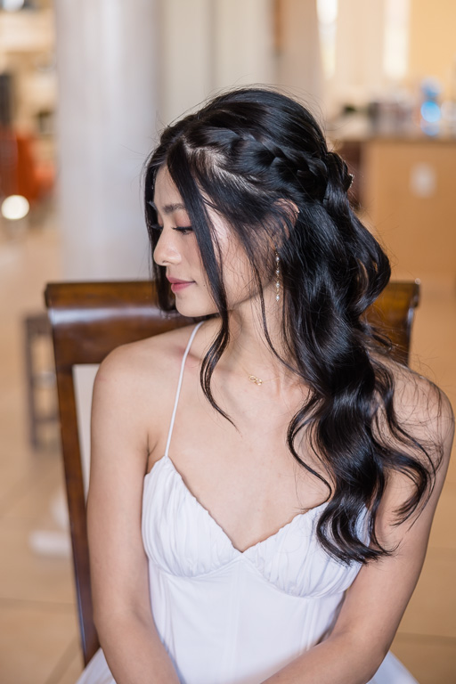 bride getting ready in the morning