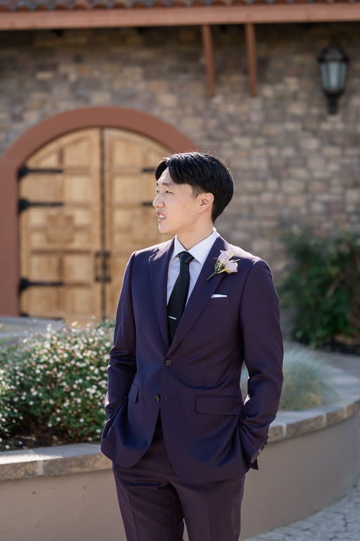 groom solo portrait on his wedding day