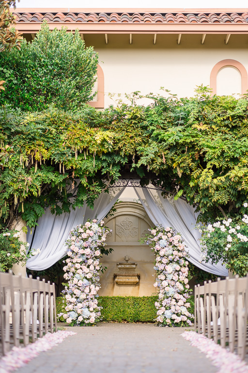 Casa Real at Ruby Hill Winery outdoor wedding ceremony with flowers