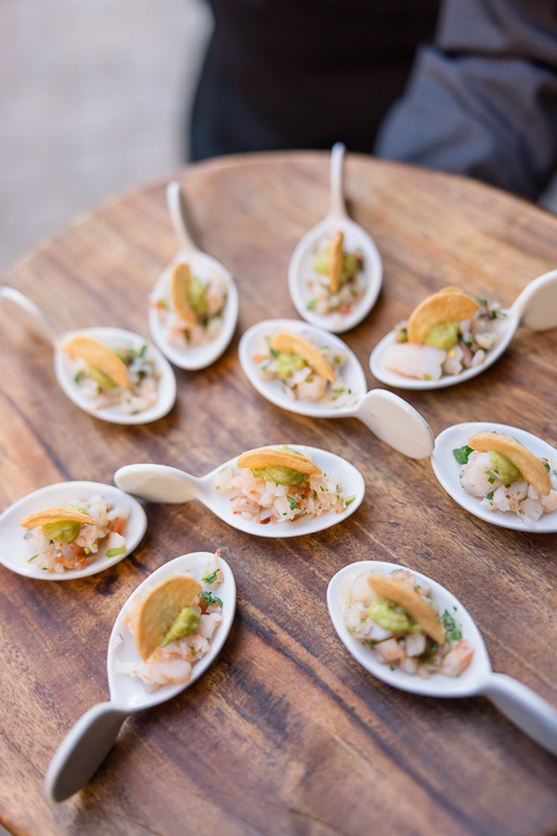 appetizers on little spoons