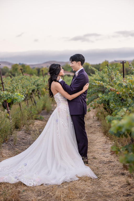 wedding portraits in the vineyards of Casa Real