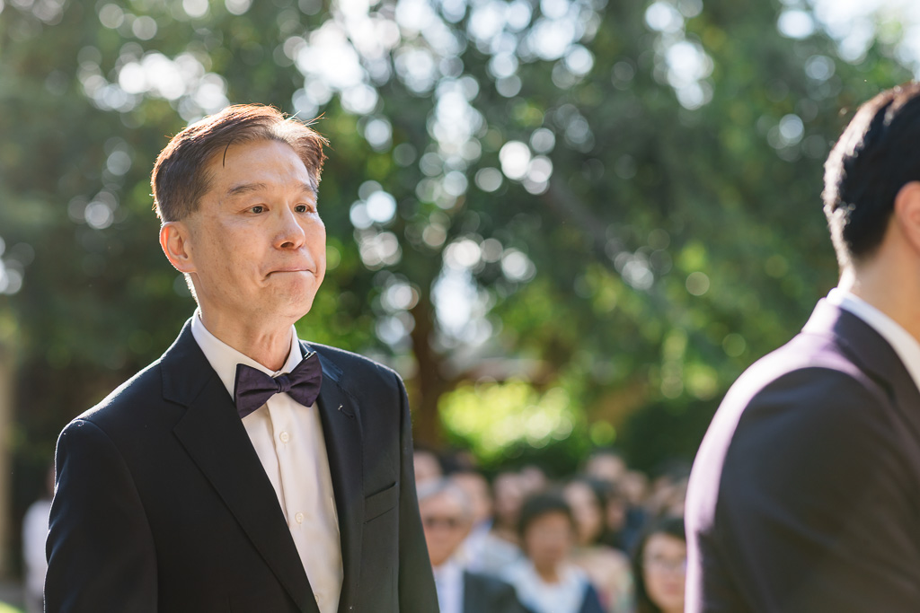 bride's dad holding back tears