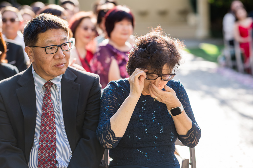 Emotional moment during wedding ceremony