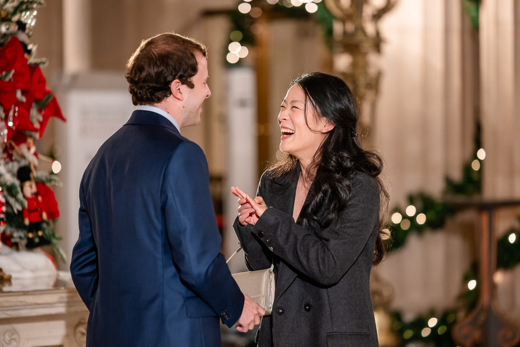 surprise and happy after proposal