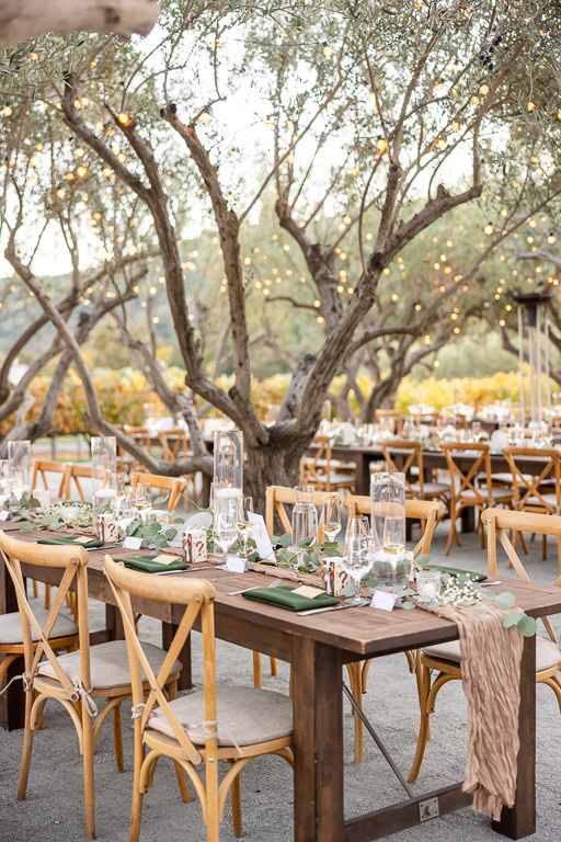 outdoor reception table decor at MOHI Ranch