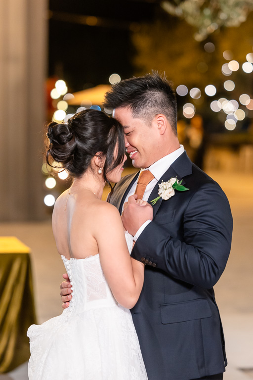 newlywed first dance at night